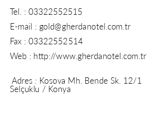 Gherdan Gold Hotel iletiim bilgileri